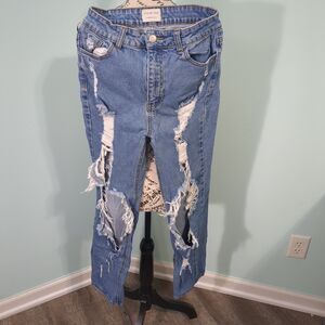 Litz by uniq distressed destroyed denim jeans 29/9 grunge